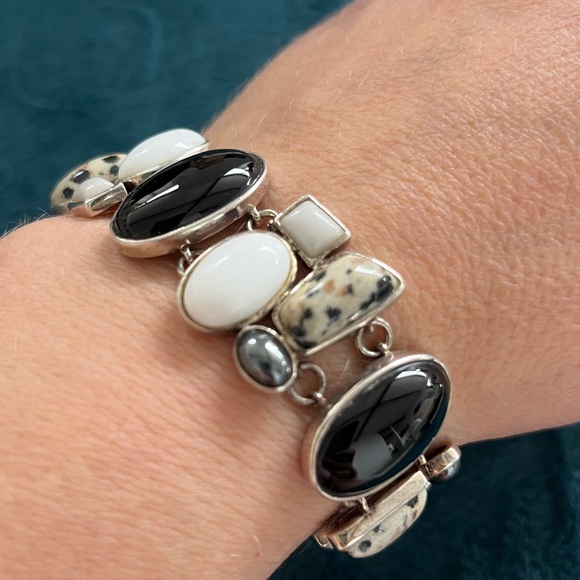 Stunning Sterling Silver and Multigemstone Bracelet